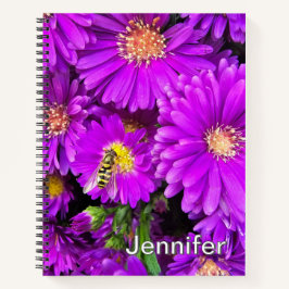 Purple Aster Flower Journal パーソナライズされた - ノートブック