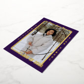 Purple Athlete Card Foil Graduation Announcement 箔招待状 (回転した状態)