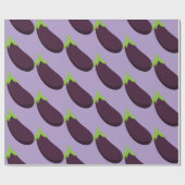 Purple Aubergine Eggplant Food Pattern ラッピングペーパー (フラット)