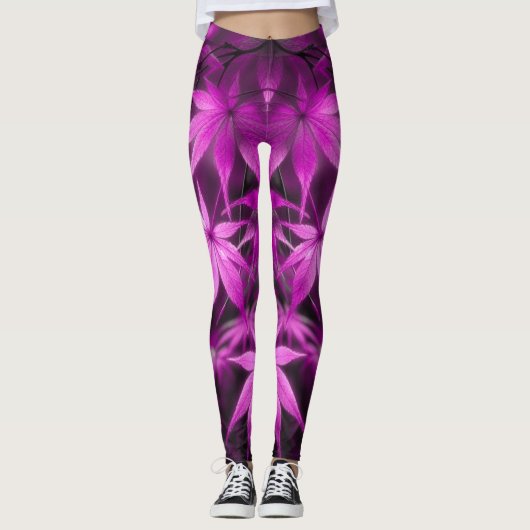 purple autumn sport レギンス (正面)