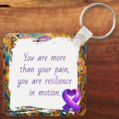Purple Awareness Ribbon Fibro キーホルダー (裏面)