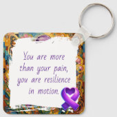 Purple Awareness Ribbon Fibro キーホルダー (裏面)