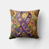 Purple Awareness Ribbon Fibro クッション (裏面)