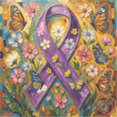 Purple Awareness Ribbon Fibro シール (正面)