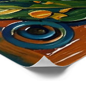 Purple Awareness Ribbon Fibro ポスター (角)