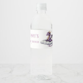 Purple Baby Dragon Water Bottle Labels - Whimsical ペットボトルラベル