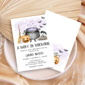 Purple Baby is Brewing Halloween Baby Shower 招待状