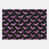 Purple Bat Halloween Damask Patterns ラッピングペーパーシート (正面2)