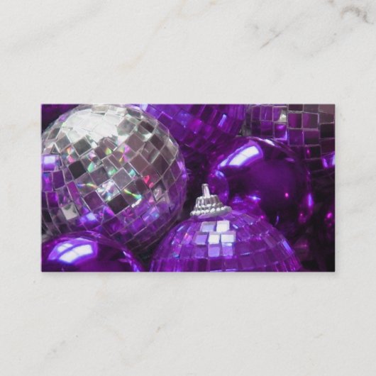 Purple Baubles名刺テンプレート(黒) 名刺 (正面)