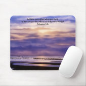 Purple Beach Sunset Art Bible Verse Mouse Pad マウスパッド (マウス)