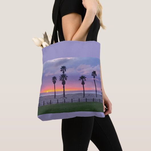 Purple Beach Sunset Tote トートバッグ (クローズアップ)