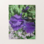 Purple Bearded Iris Flower Art Photo Painting  ジグソーパズル (縦)