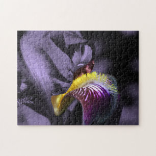 Purple Bearded Iris Flower Petal ジグソーパズル