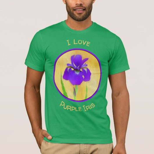 Purple Bearded Iris Painting - Cute Original Dog A Tシャツ (正面)