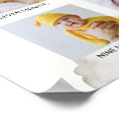 Purple Beary First Birthday Photo Timeline ポスター (角)