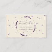 Purple beige Lavender Circle Frame Essential Oils 名刺 (正面)