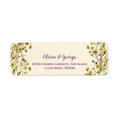 Purple Berry Greenery Wedding Return Address Label ラベル (正面)