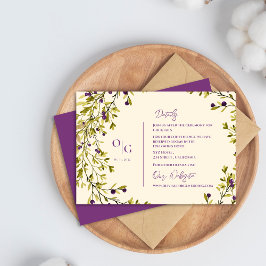Purple Berry Rustic Greenery Wedding Details エンクロージャーカード