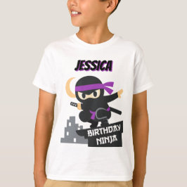 Purple Birthday Ninja Custom Name  Tシャツ