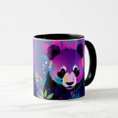 Purple Black Abstract Panda Mug マグカップ (正面右)