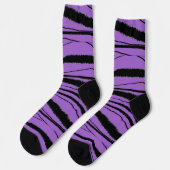 Purple + Black Animal Print Premium Crew Socks ソックス (左)