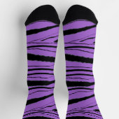 Purple + Black Animal Print Premium Crew Socks ソックス (上部)