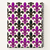 Purple Black Baroque Fleur-de-lis Pattern Design  ノートブック (裏面)