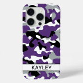 Purple Black Camouflage Personalized Case-Mate iPhoneケース (裏面)