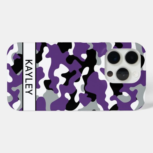 Purple Black Camouflage Personalized Case-Mate iPhoneケース (裏面 (横))