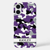Purple Black Camouflage Personalized Case-Mate iPhoneケース (裏面)