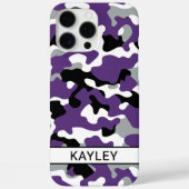 Purple Black Camouflage Personalized Case-Mate iPhoneケース (裏面)