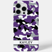 Purple Black Camouflage Personalized Case-Mate iPhoneケース (裏面)