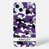 Purple Black Camouflage Personalized Case-Mate iPhoneケース (裏面)