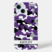 Purple Black Camouflage Personalized Case-Mate iPhoneケース (裏面)