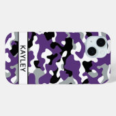 Purple Black Camouflage Personalized Case-Mate iPhoneケース (裏面 (横))