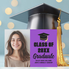 Purple Black Class of 2025 Photo Gradation 案内状
