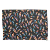 Purple Black Feather Print - Reversible Boho Art 枕カバー (正面)