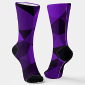 Purple black geometric mesh pattern ソックス (傾斜あり)