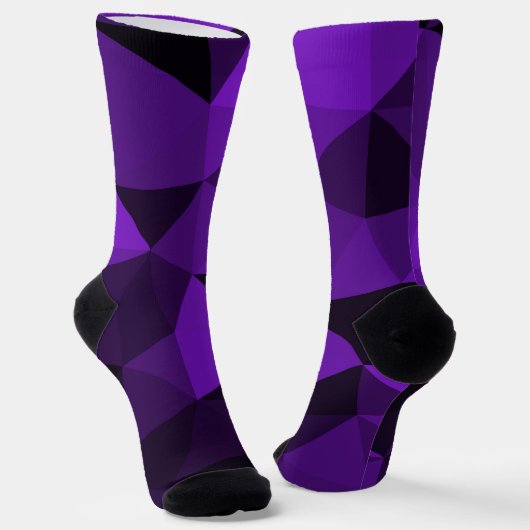 Purple black geometric mesh pattern ソックス (傾斜あり)