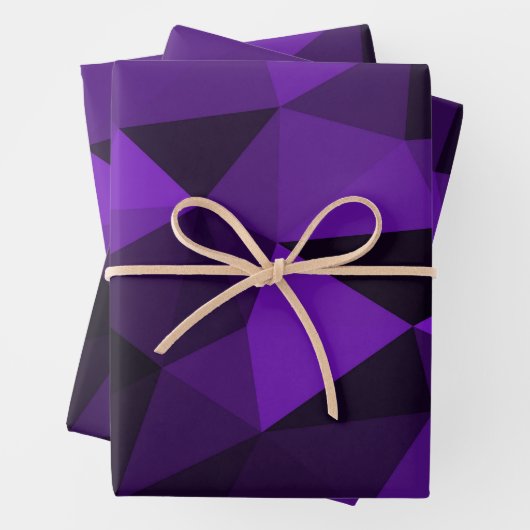 Purple black geometric mesh pattern ラッピングペーパーシート (インサイチュ)