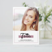 Purple Black Graduationありがとうフォトカード 招待状 (スタンド正面)