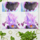 Purple Black Iris Irises Flowers Floral Flower キッチンタオル (折り畳み)