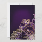 Purple Black Masquerade Ball Elegant Venetian 招待状 (裏面)