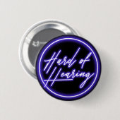 Purple Black Neon Typography Hearing Impaired 缶バッジ (正面&裏面)