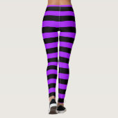 purple Black Striped Witch Halloween レギンス (裏面)