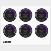 Purple Black Wavy Silver with Logo Product Labels ラウンドシール (シート)