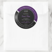 Purple Black Wavy Silver with Logo Product Labels ラウンドシール (バッグ)