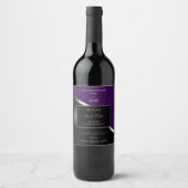 Purple Black Wavy Silver with Logo Product Labels ワインラベル (正面)