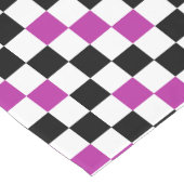 Purple Black White Checkered Pattern Design  ショートテーブルランナー (コーナー)