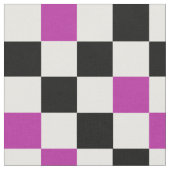 Purple Black White Checkered Pattern Design  ファブリック (クローズアップ)